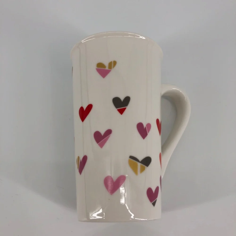 Starbucks 2019 Tall Coffee Mug White With Pink Hearts Graphic 16 Fl Oz Valentine
